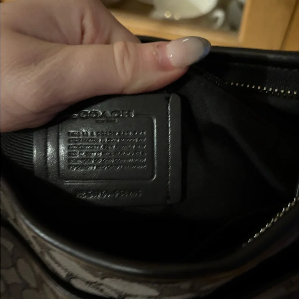 COACH Signature Crossbody Bag – Black Jacquard Canvas - Picture 2 of 2